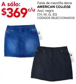 City Club American college falda de mezclilla dama azul, negra oferta