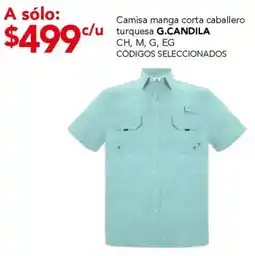 City Club G.candila camisa manga corta caballero turquesa oferta