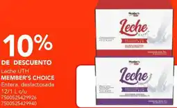 City Club Member's choice leche uth entera, deslactosada oferta