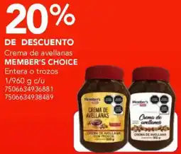 City Club Member's choice crema de avellanas entera o trozos oferta
