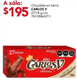 City Club Carlos v chocolate en barra oferta