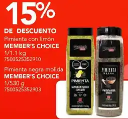 City Club Member's choice pimienta con limón oferta