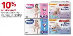 City Club Huggies pañal ultraconfort niño o niña etapa 5 y 6 códigos seleccionados oferta