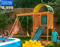 Walmart Kidkraft casa club con resbaladilla, columpio y arenero oferta