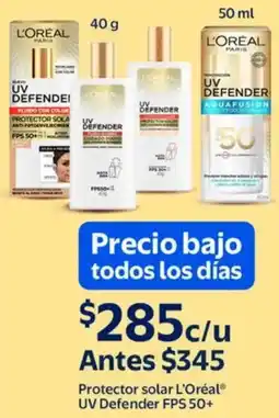 Walmart L'oréal protector solar uv defender fps 50+ oferta