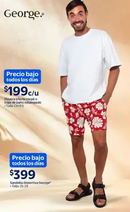 Walmart Playera efecto crepé o traje de baño estampado oferta
