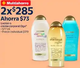 Walmart Ogx loción o crema corporal oferta