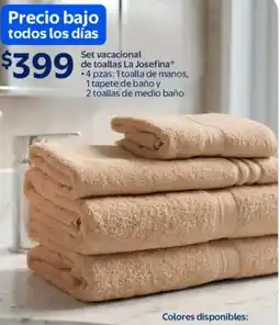 Walmart La josefina set vacacional de toallas oferta