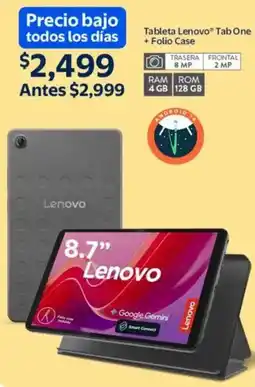 Walmart Lenovo tableta tab one +folio case oferta