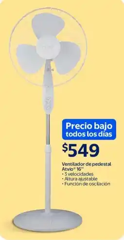 Walmart Atvio ventilador de pedestal 16” oferta