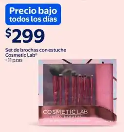 Walmart Cosmetic Lab set de brochas con estuche oferta