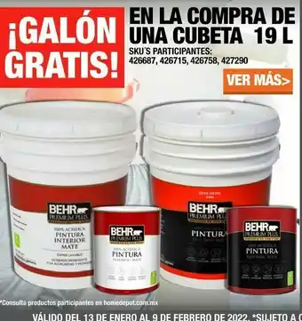 The Home Depot Pintura behr oferta