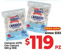 HEB HEB camaron 41/70 con cascara oferta