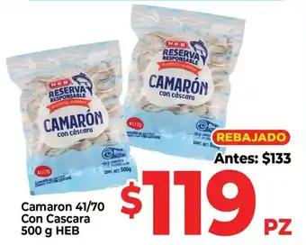 HEB HEB camaron 41/70 con cascara oferta