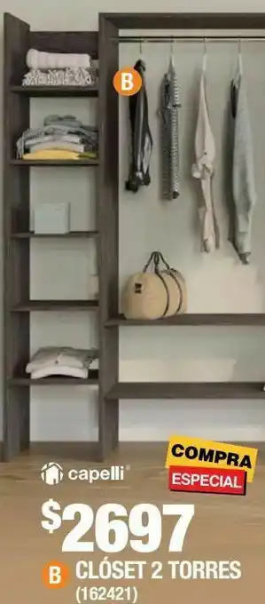 The Home Depot Closet 2 torres 3 maleteros color expresso oferta