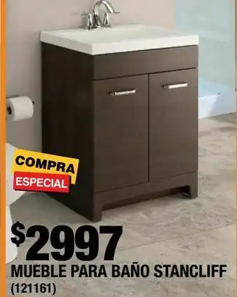 The Home Depot Mueble para baño stancliff café con lavabo y espejo 86.5 x 62.2 x 47.6 cm de piso oferta
