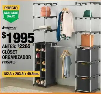 The Home Depot Organizador de 2 niveles para clóset de metal 182.3 x 203.5 x 49.5 cm negro oferta