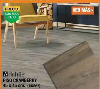 Piso cerámico cranberry 45 x 45 cm caja con 1.62 m2