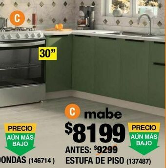 Estufa mabe de piso 76 cm con copete silver de gas lp convertible a gas natural