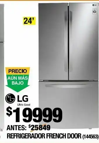 Refrigerador lg french door 25 pies plata