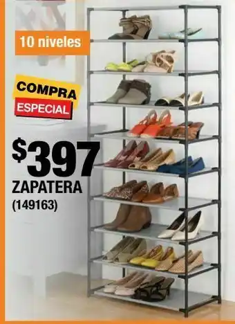 The Home Depot Organizador de zapatos torre de 10 niveles gris oferta