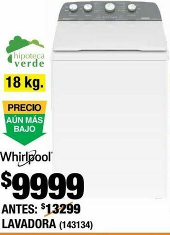 The Home Depot Lavadora whirlpool 18 kg xpert system oferta