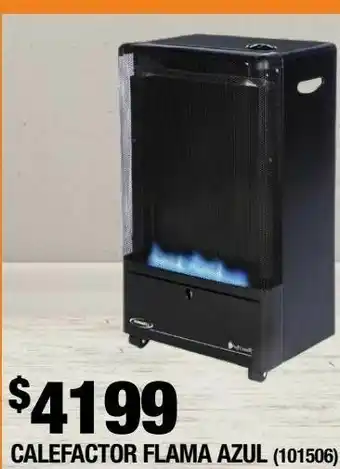 Calefactor portátil gas lp flama azul negro 30 m2