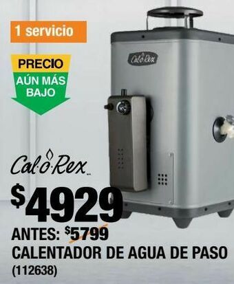 The Home Depot Calentador de paso calorex 1 servicio 6 y 5 l/minuto gas lp oferta