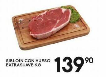 Alsuper Sirloin con hueso extra suave x kg oferta