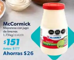 Sam's Club Mccormick mayonesa con jugo de limones oferta