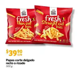Soriana Mercado Valley Foods papas corte delgado recto o rizado oferta