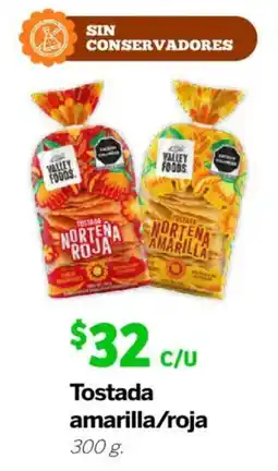 Soriana Mercado Valley Foods tostada amarilla/roja oferta