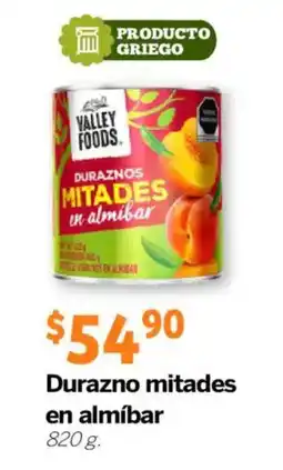 Soriana Mercado Valley Foods durazno mitades en almibar oferta