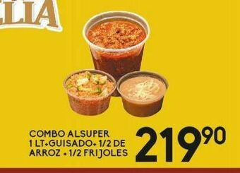 Alsuper Combo 1 lt de guisado + 1/2 kg arroz + 1/2 frijoles alsuper oferta