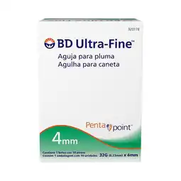 Farmacias Benavides Aguja para Dispositivo de Inyección tipo Pluma 32G x 4mm oferta
