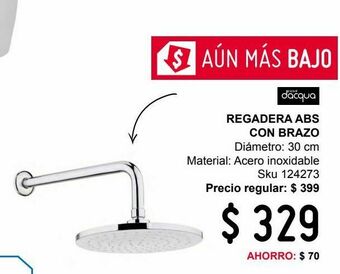 Sodimac Homecenter Regadera abs 1 función con brazo acero inoxidable oferta