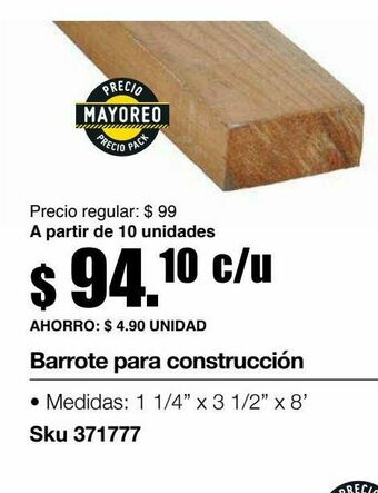 Sodimac Homecenter Barrote de construcción oferta
