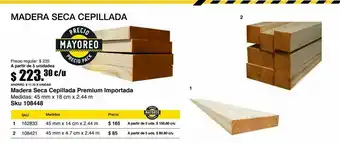 Sodimac Homecenter Madera premium importada seca cepillada 45mmx18cmx2.44m oferta