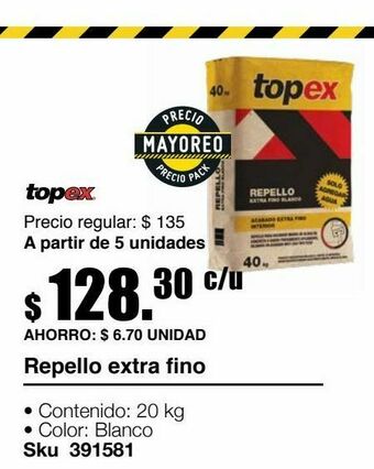 Sodimac Homecenter Repello extra fino 20 kg blanco oferta