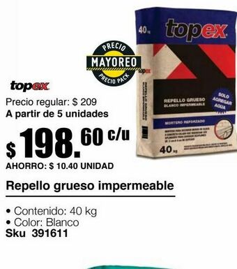 Sodimac Homecenter Repello grueso impermeable 40 kg blanco oferta