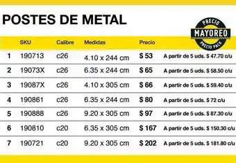 Postes de metal