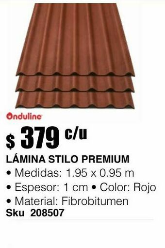 Lámina stilo premium 1.95 x 0.95 m roja