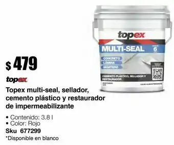 Sodimac Homecenter Topex multi-seal, sellador, cemento plástico y restaurador de impermeabilizante rojo 3.8 l oferta