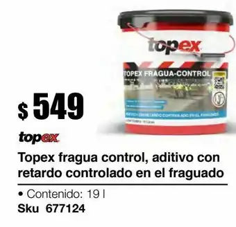 Sodimac Homecenter Topex fragua control, aditivo con retardo controlado en el fraguado oferta