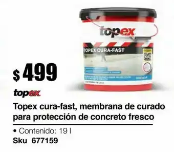 Sodimac Homecenter Topex cura-fast, membrana de curado para protección de concreto fresco 19l oferta