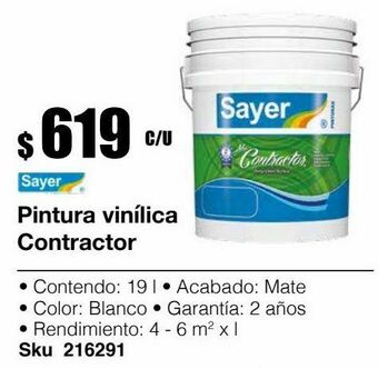 Sodimac Homecenter Base pintura vinílica contractor 19 l base blanca oferta