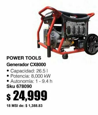 Sodimac Homecenter Generador cx8000 w marca powermate oferta