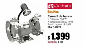 Sodimac Homecenter Esmeril de banco 8pg 550w 3550rpm bauker oferta