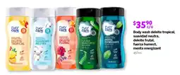 Soriana Mercado Body wash deleite tropical, suavidad neutra, deleite frutal, fuerza humect, menta energizant oferta