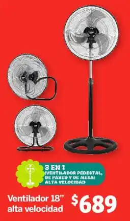 Soriana Mercado Ventilador 18" alta velocidad oferta
